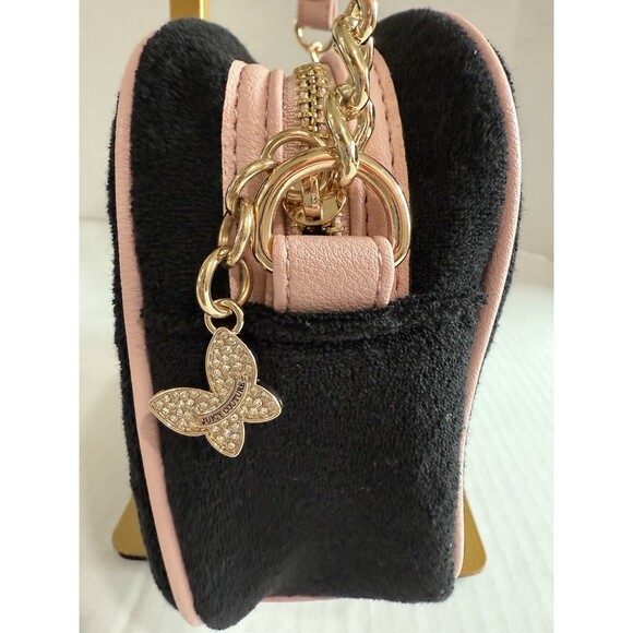 JUICY COUTURE Wingin It Camera Bag Bling Butterfly Crossbody Pink Black New Tag - Picture 4 of 16